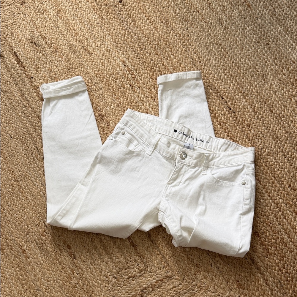 Celebrity Pink Women's Cream Straight Leg Pants